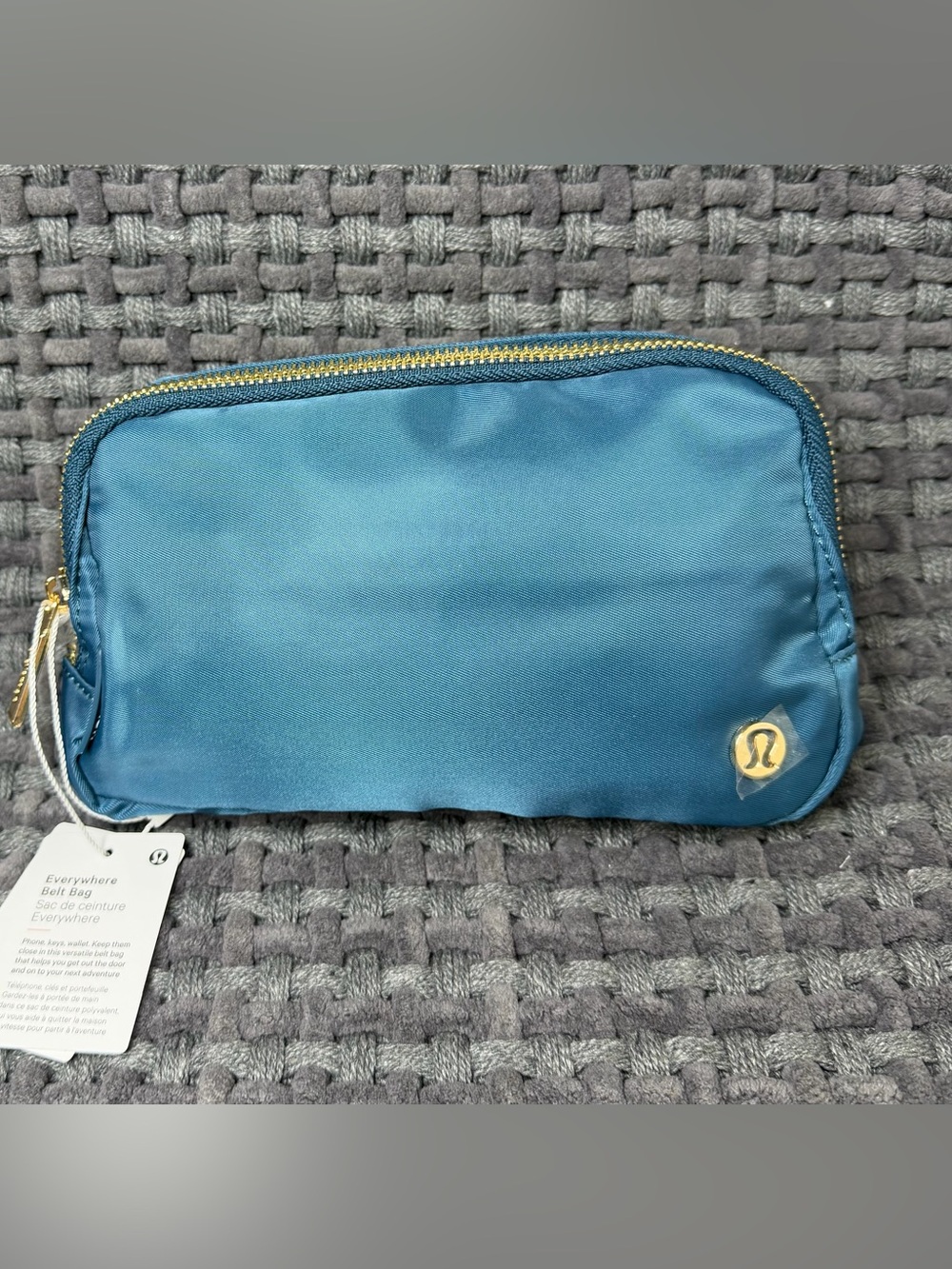 lululemon athletica Teal Cosmetic Pouch with Gold Accents